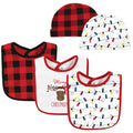 Unisex Bib and Head Accessory Bundle, Merry Elk Red