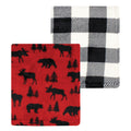 Unisex Plush Coral Fleece Blanket, Crimson Woodland Pals