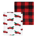 Unisex Plush Coral Fleece Blanket, Holiday Pine Truck