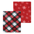 Unisex Plush Coral Fleece Blanket, Snowy Highland Plaid