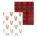 Unisex Plush Coral Fleece Blanket, Festive Reindeer