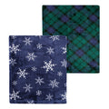 Unisex Plush Coral Fleece Blanket, Midnight Forest Tartan
