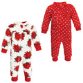Girls Cozy Soft Plush Jumpsuits, Holiday Crimson