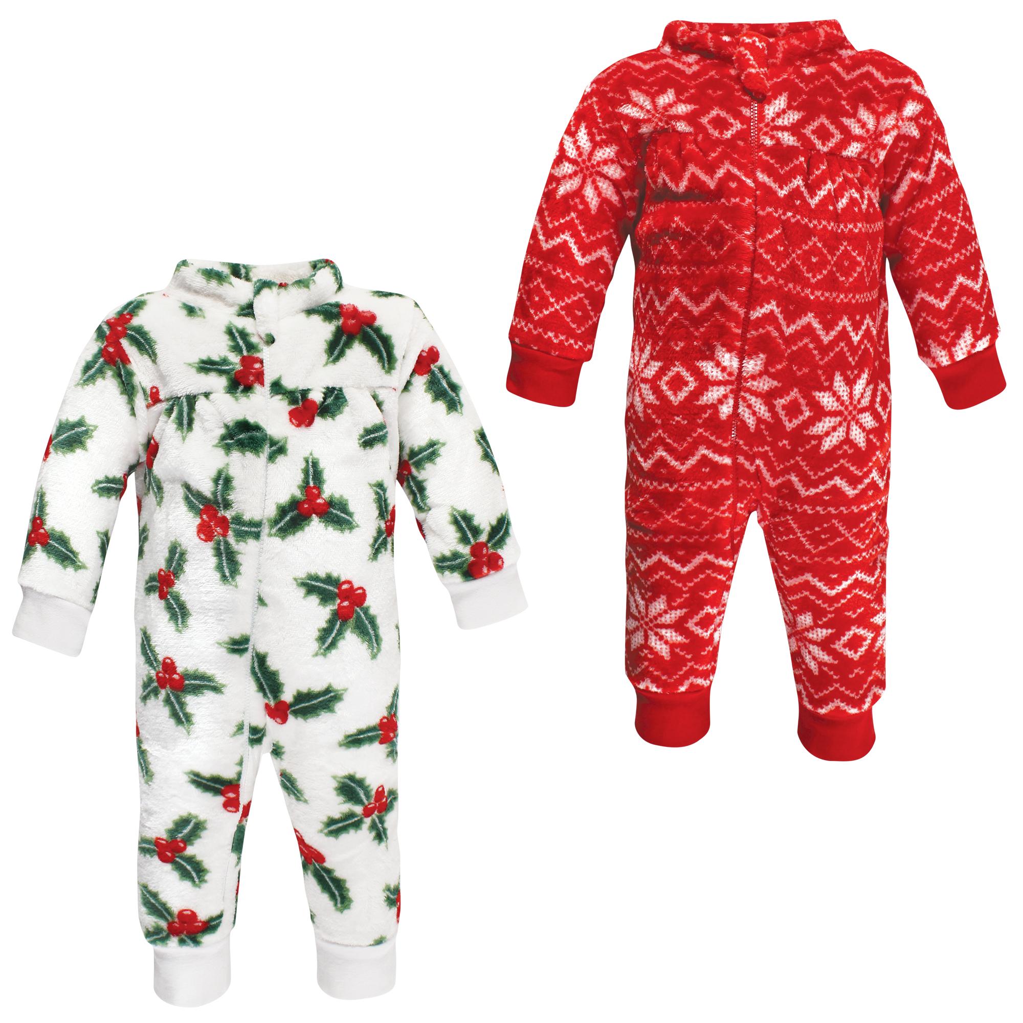 Girls Cozy Soft Plush Jumpsuits, Crimson Berry