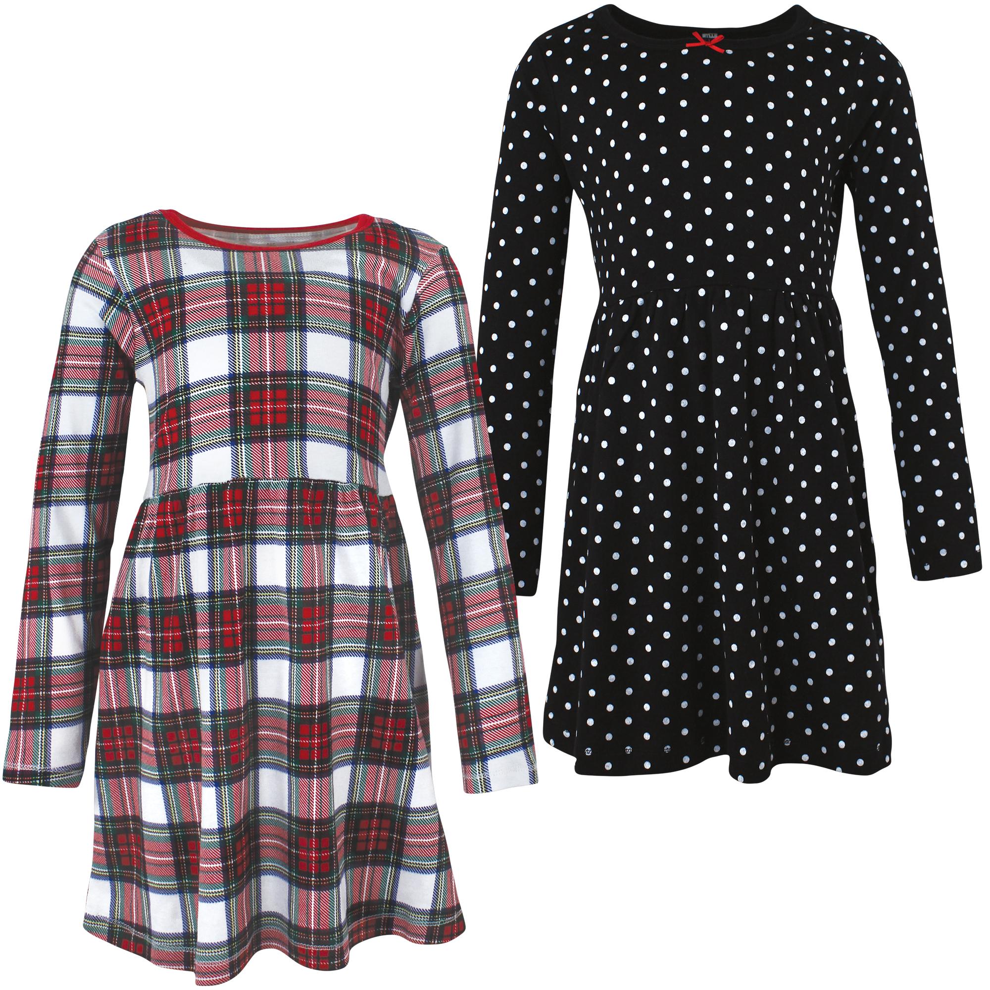Girls Dresses, Snowy Highland Plaid