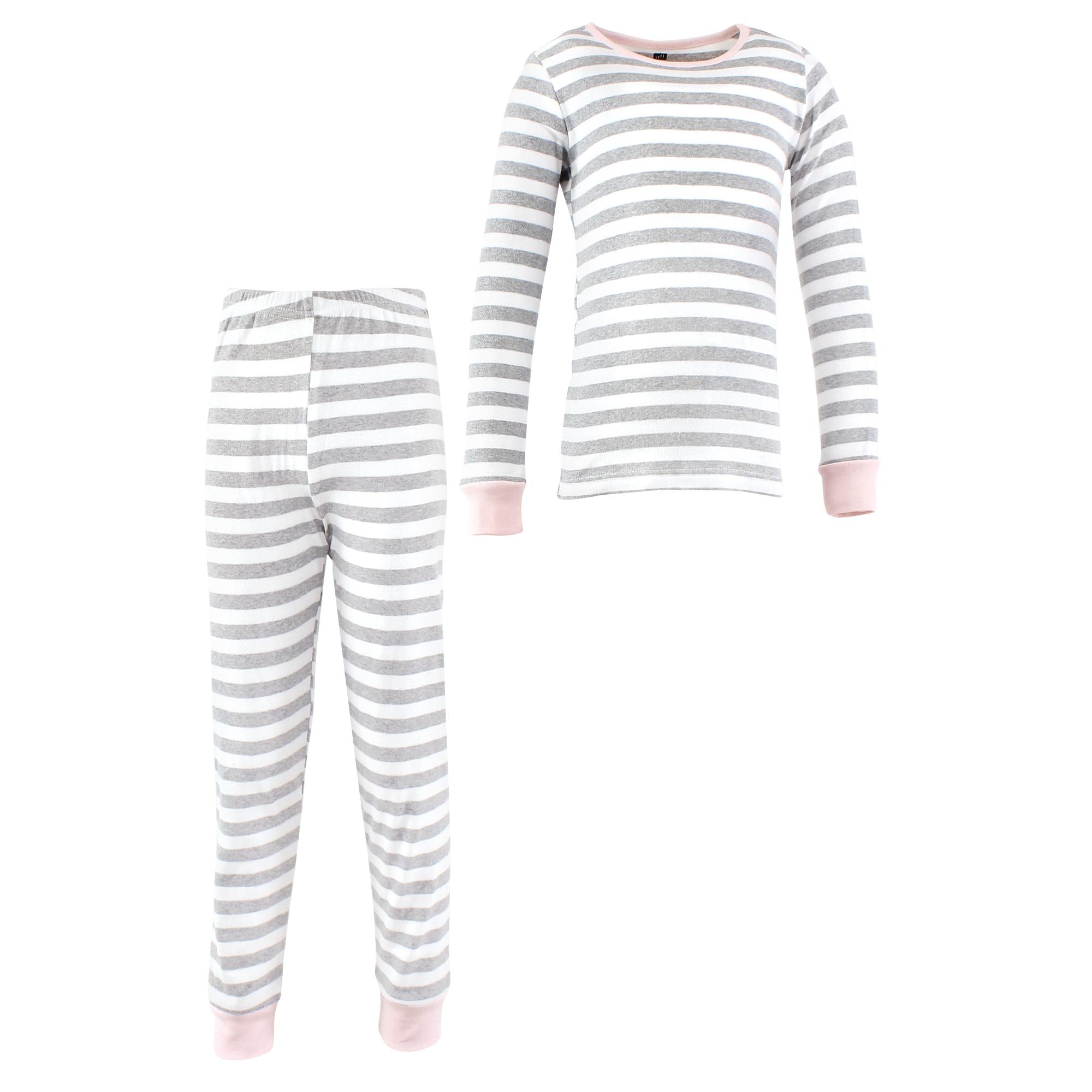 Girls Pajamas, Silver Charcoal Rose