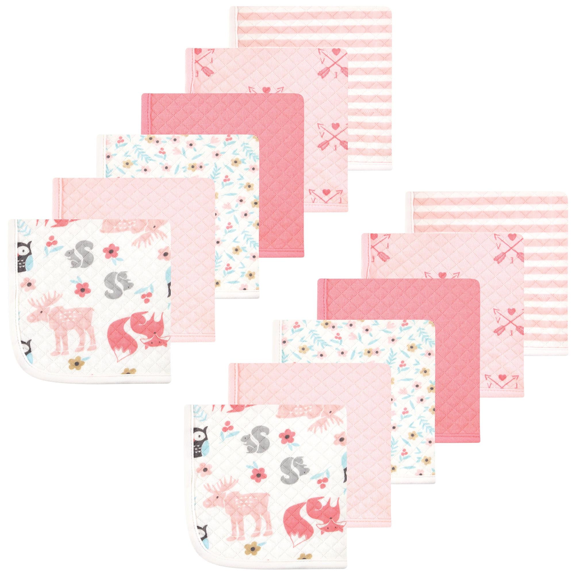 Girls Quilted Washcloth Bundle, Woodland Blossom