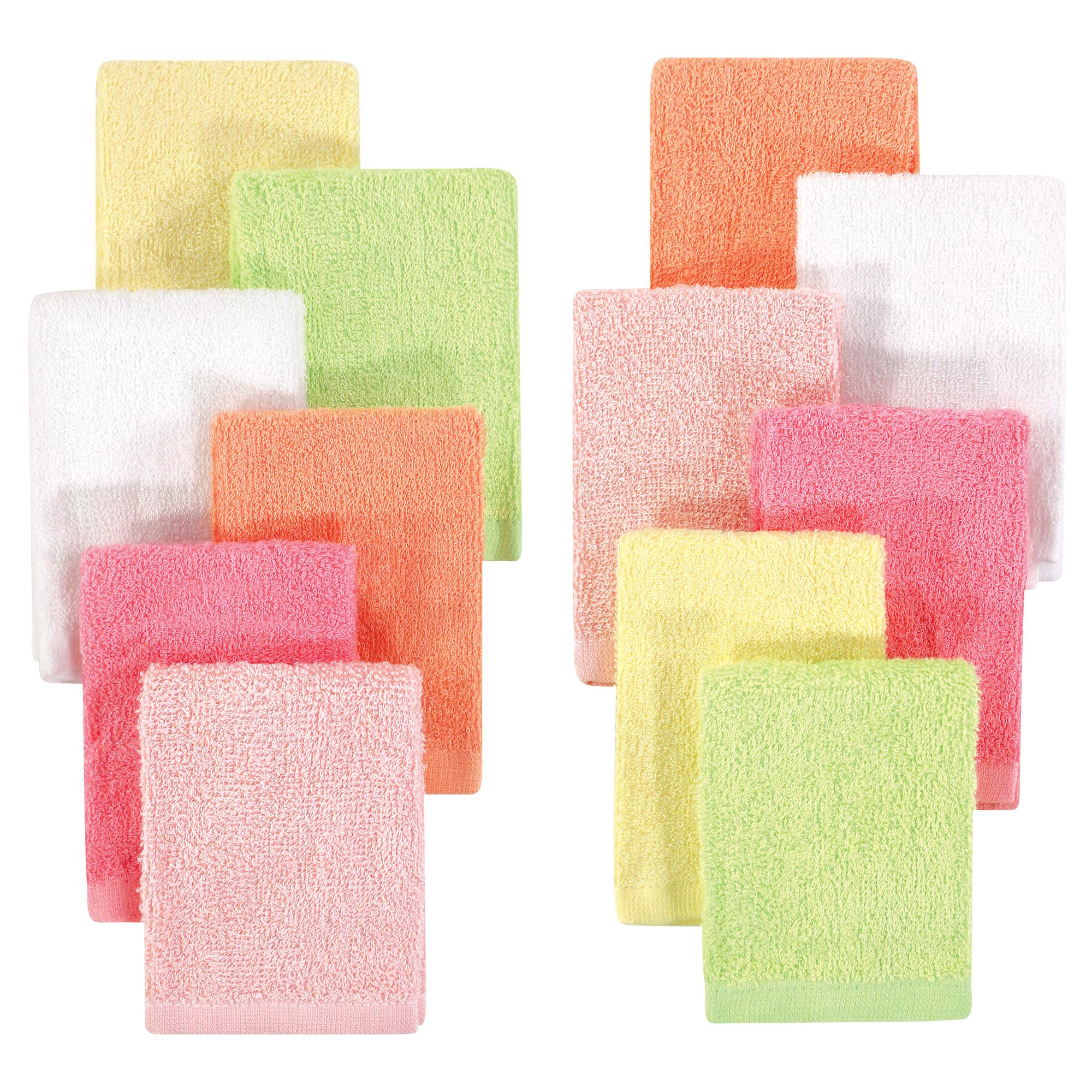Girls Bamboo Rayon Woven Washcloths, Orange Zest