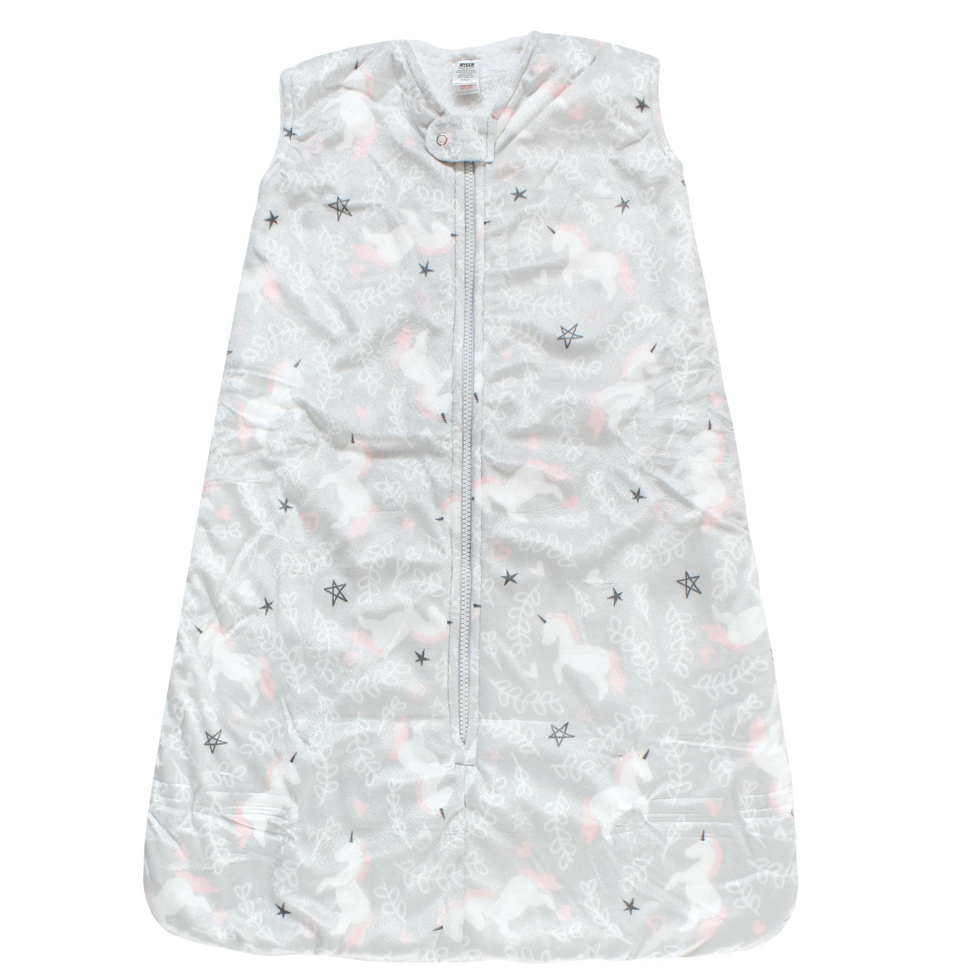 Girls Sherpa-Lined Plush Sleeping Bag, Magic Unicorn Dreams