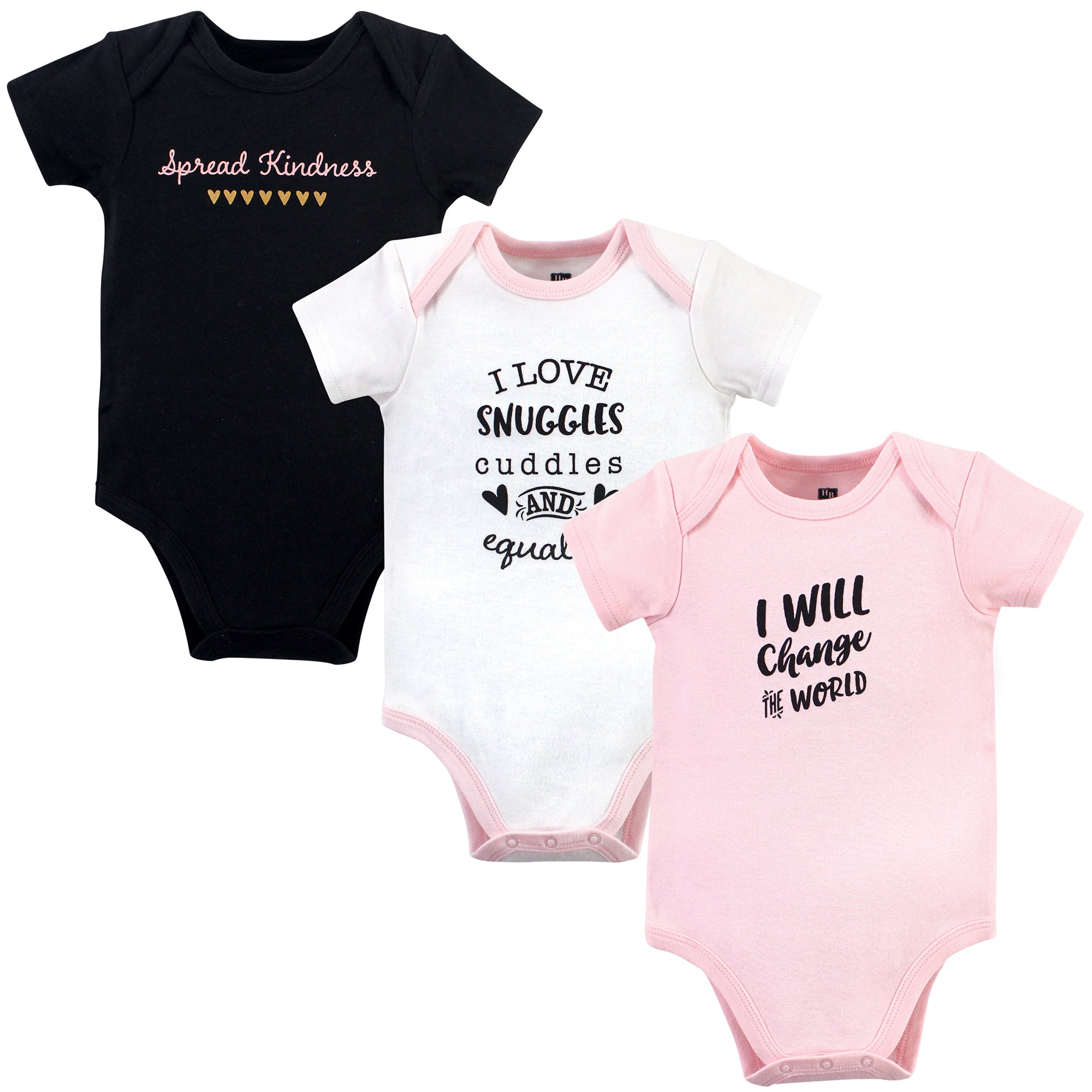 Girls Essentials Bodysuits 3-Pack, Radiant Heart