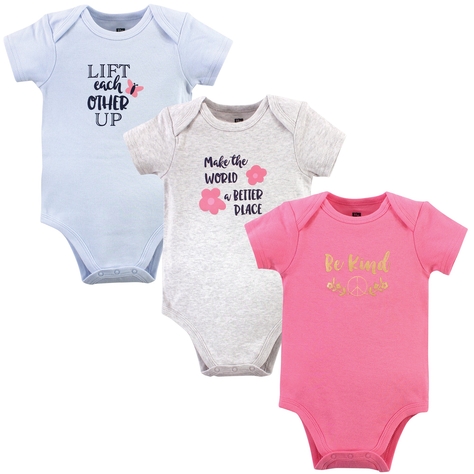 Girls Essentials Bodysuits 3-Pack, Gentle Spirit Pink