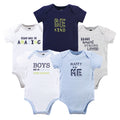Boys Essentials Bodysuits 5-Pack, Gentle Blue Spirit