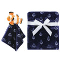 Boys Plush Blanket with Lovey, Ocean Reef Orange