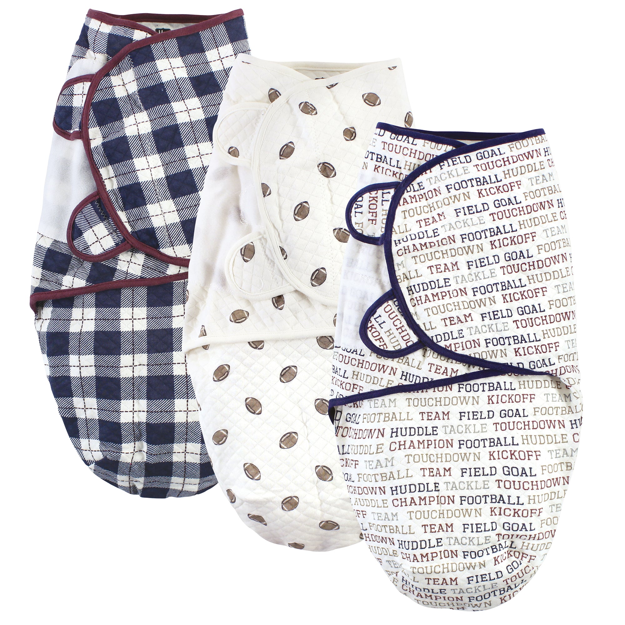 Boys Quilted Swaddle Blankets, Gridiron Fun
