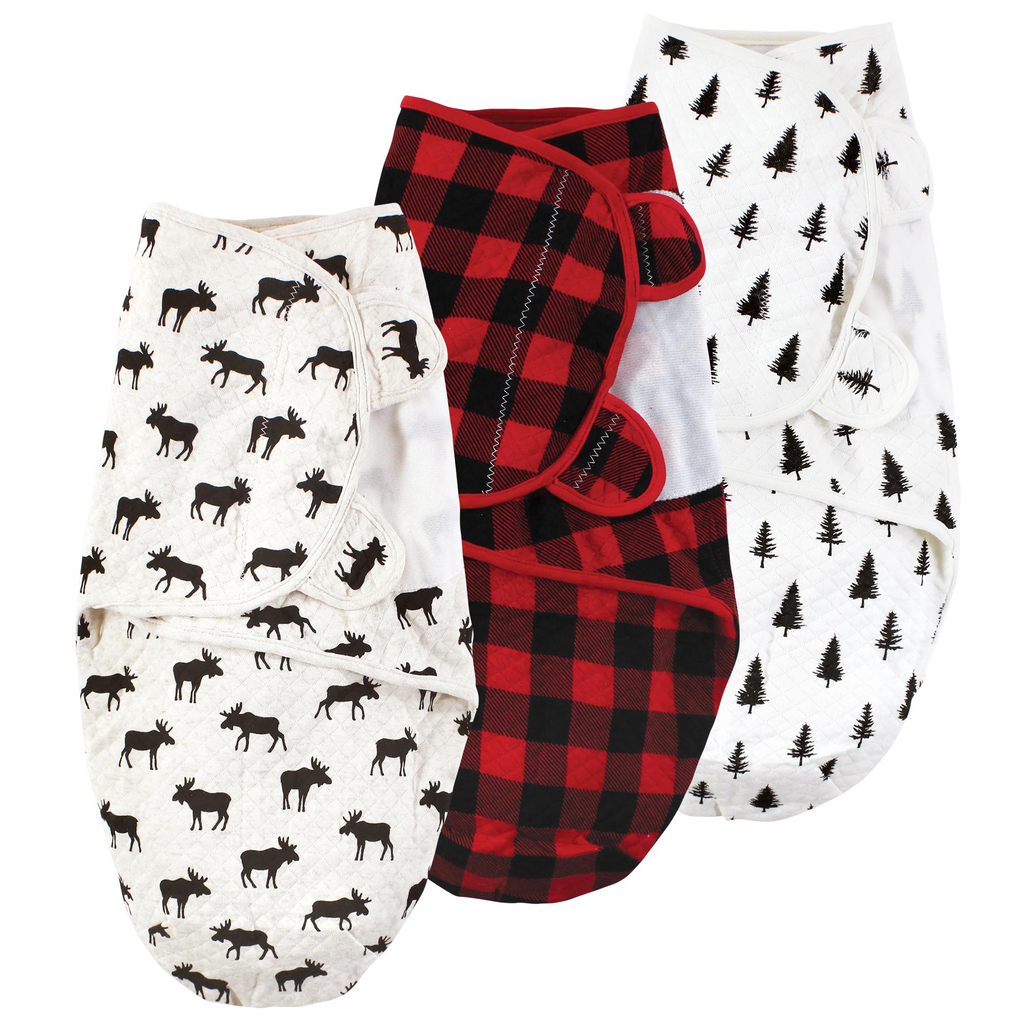 Boys Quilted Swaddle Blankets, Wilderness Moose