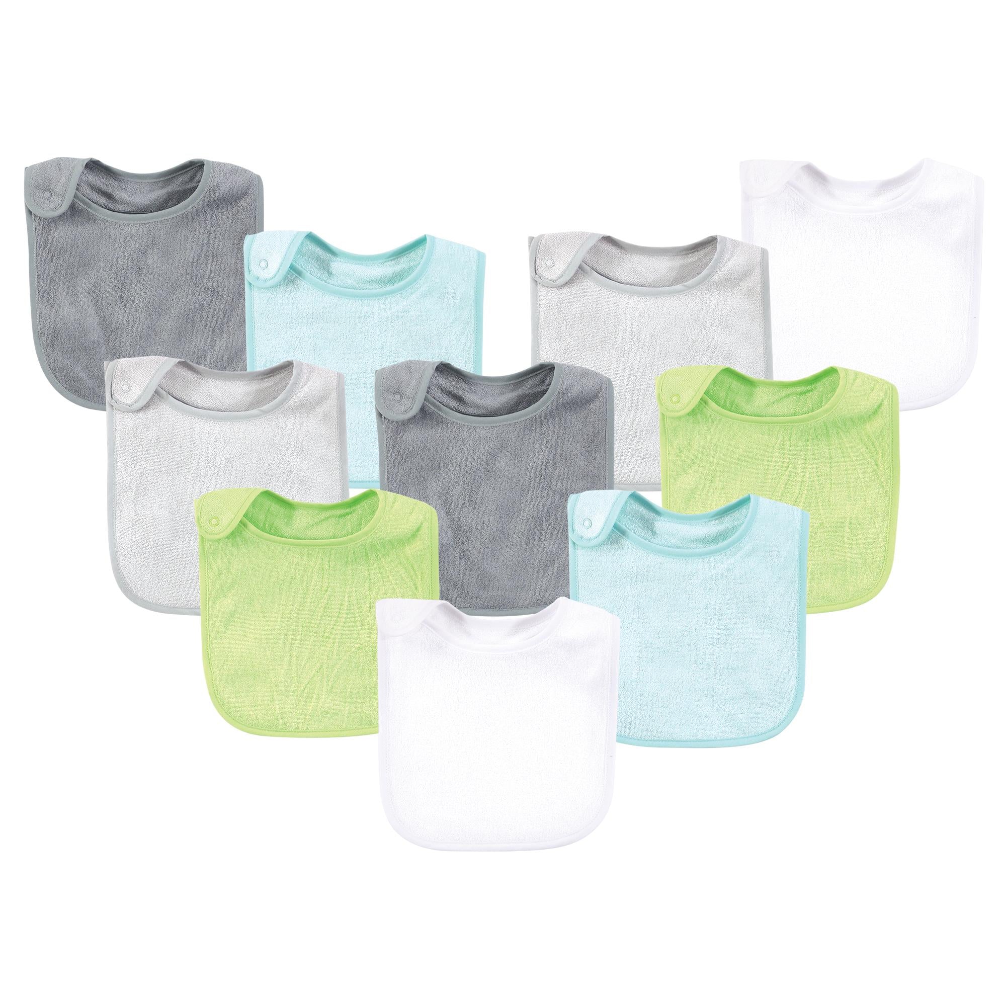 Boys Rayon Terry Bibs, Pebble Mint Zest
