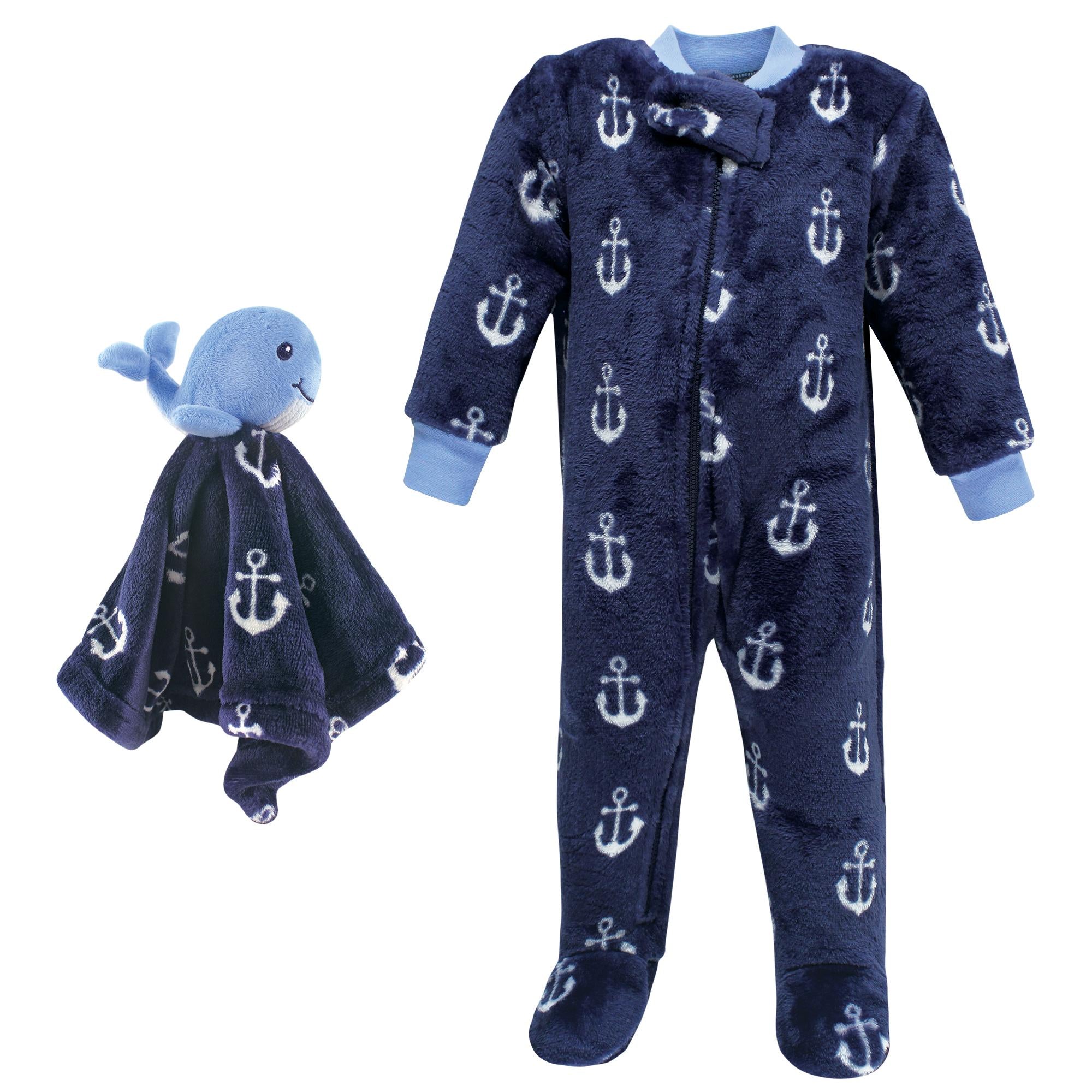 Boys Plush Jumpsuit with Matching Comfort Toy, Ocean Voyager