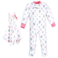 Girls Plush Jumpsuit with Matching Comfort Toy, Alpine Llama