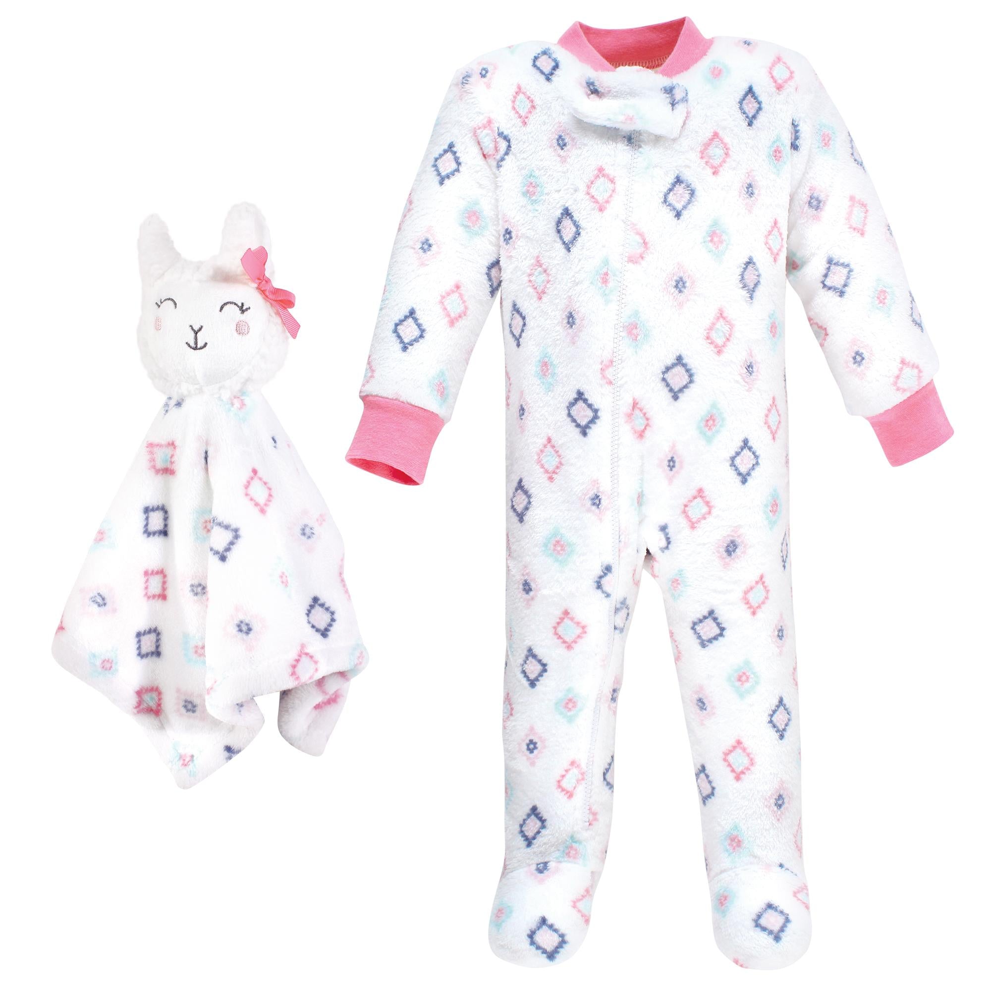 Girls Plush Jumpsuit with Matching Comfort Toy, Alpine Llama