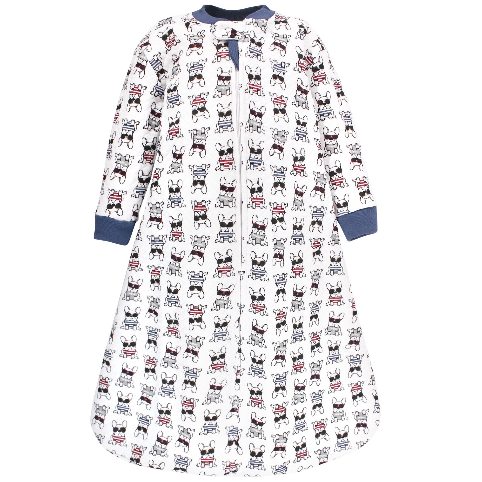 Boys Quilted Long Sleeve Sleep Sack, Parisian Pup