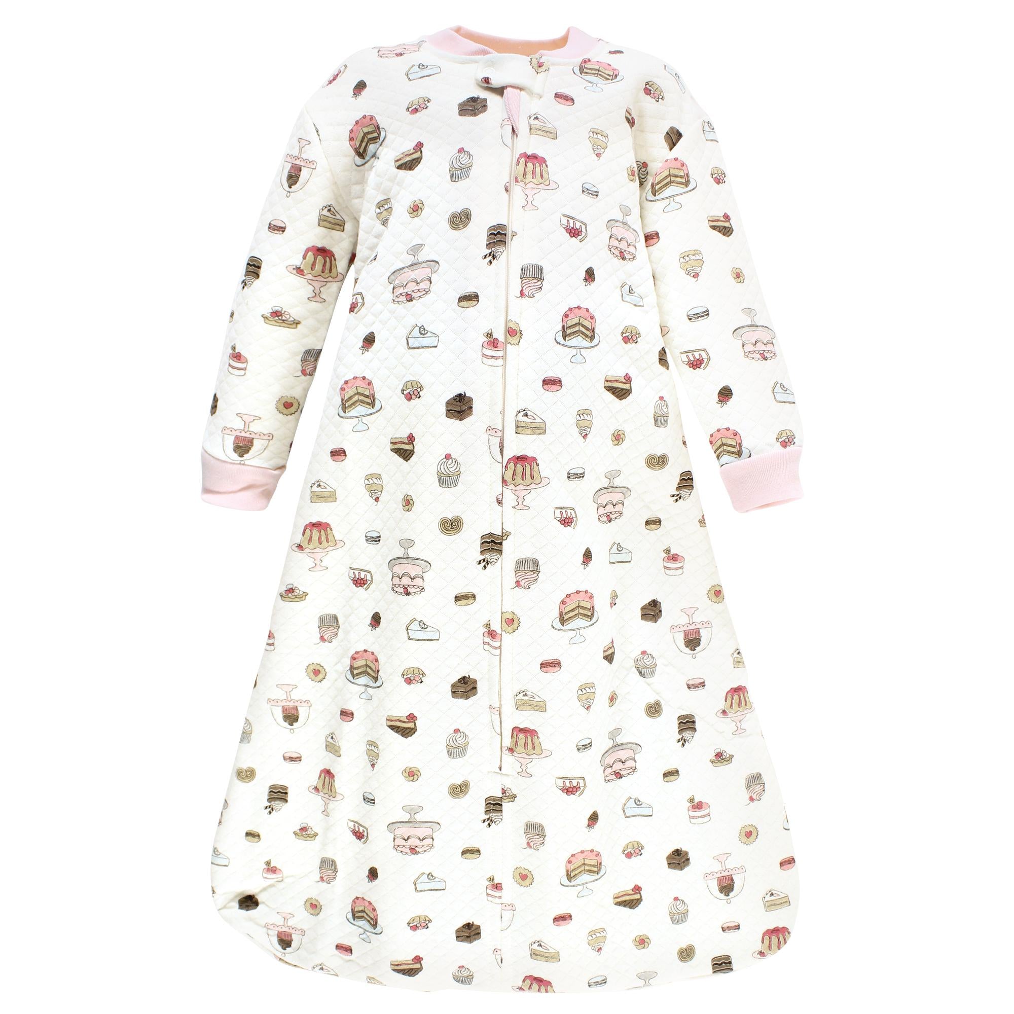 Girls Quilted Long Sleeve Sleep Sack, Pastry Shop Treats