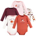 Girls Long Sleeve Bodysuits 5-Pack, Blush Autumn