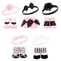 Girls Matching Socks and Hair Accessory Set, Blush Midnight Romance