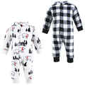 Boys Cozy Soft Plush Jumpsuits, Frosted Forest Bear