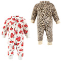 Girls Cozy Soft Plush Jumpsuits, Scarlet Bloom Wildcat