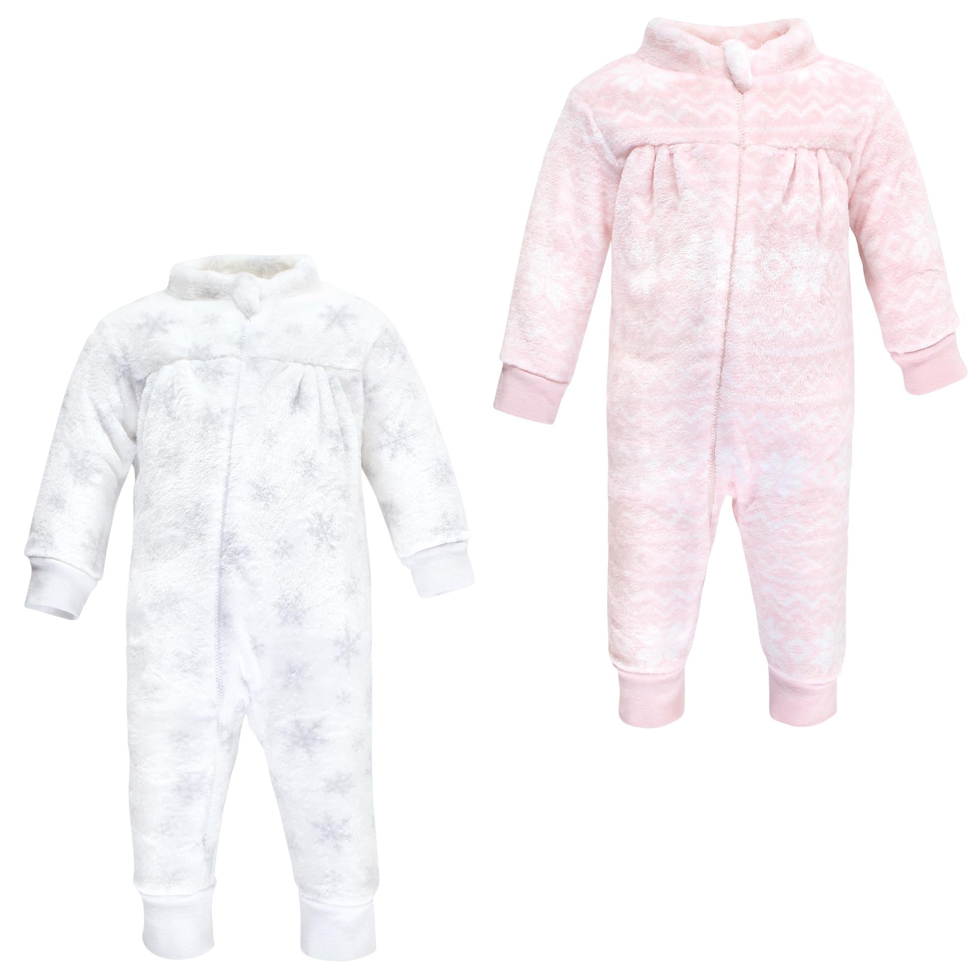 Girls Cozy Soft Plush Jumpsuits, Winter Flurry