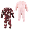 Girls Cozy Soft Plush Jumpsuits, Claret Bloom