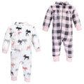 Girls Cozy Soft Plush Jumpsuits, Blush Forest Friend