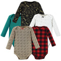 Girls Long Sleeve Bodysuits 5-Pack, Ruby Check Safari