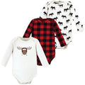 Boys Long Sleeve Bodysuits 3-Pack, Snowy Forest Antlers
