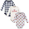 Boys Long Sleeve Bodysuits 3-Pack, Crimson Harvest