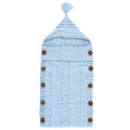 Boys Knitted Stroller Wrap, Soft Sky
