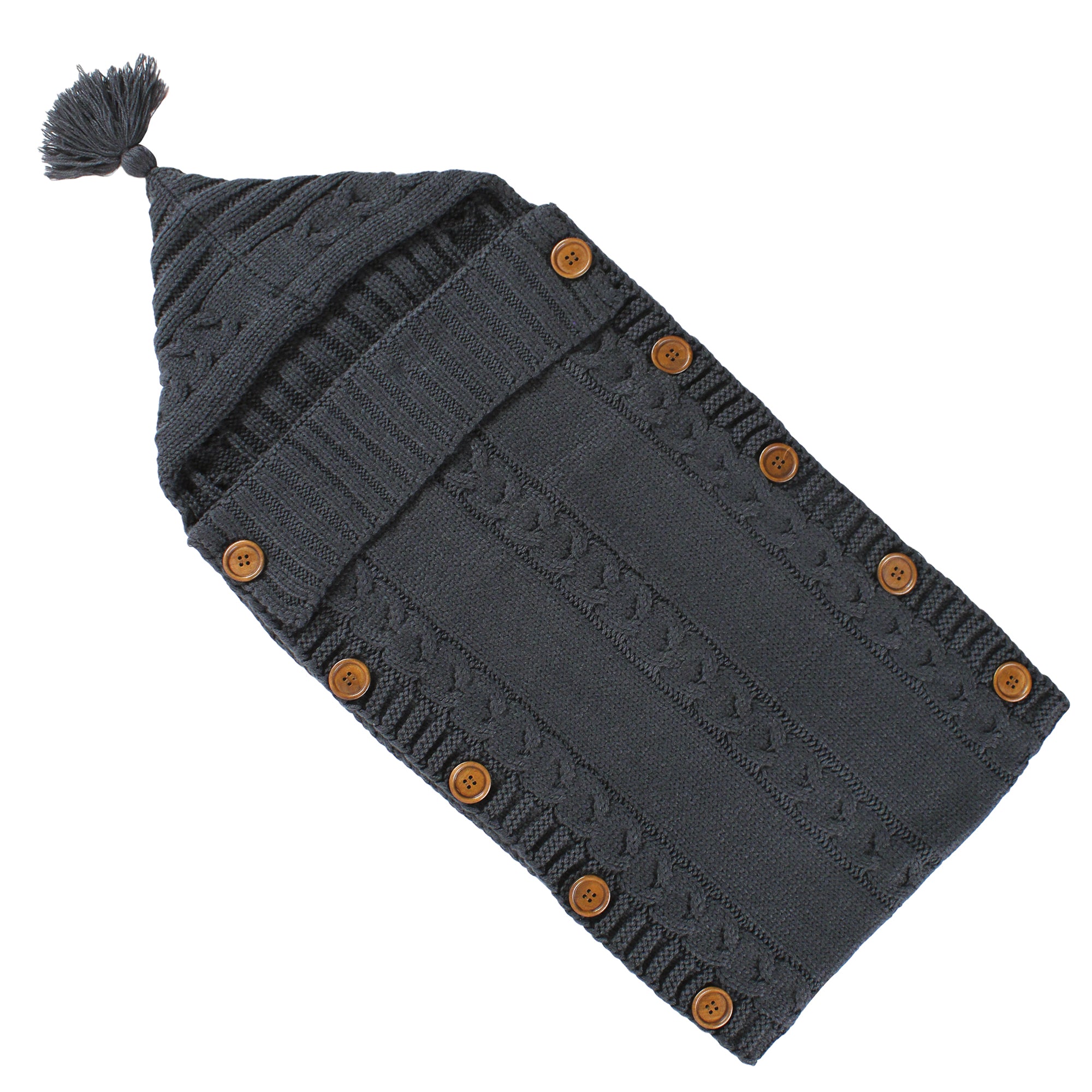 Boys Knitted Stroller Wrap, Slate Smoke