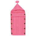 Girls Knitted Stroller Wrap, Bright Petal Pink