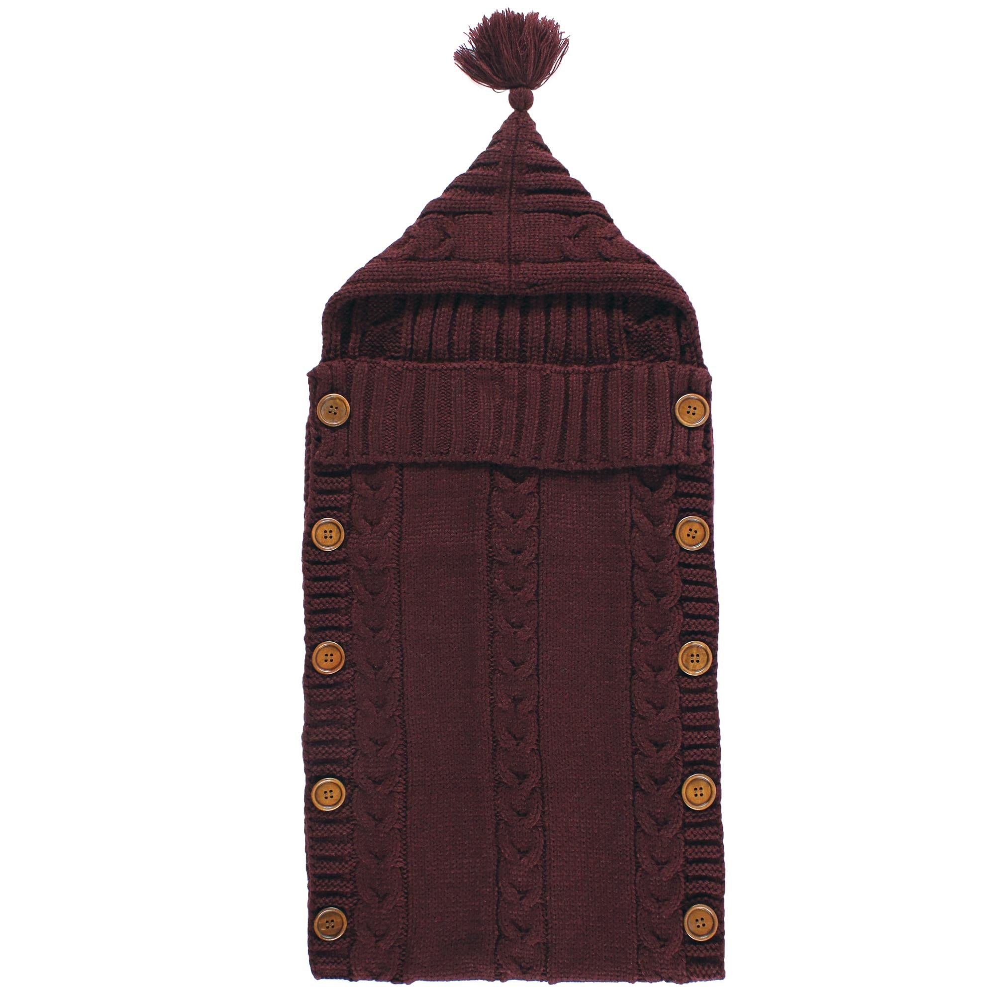 Girls Knitted Stroller Wrap, Deep Merlot