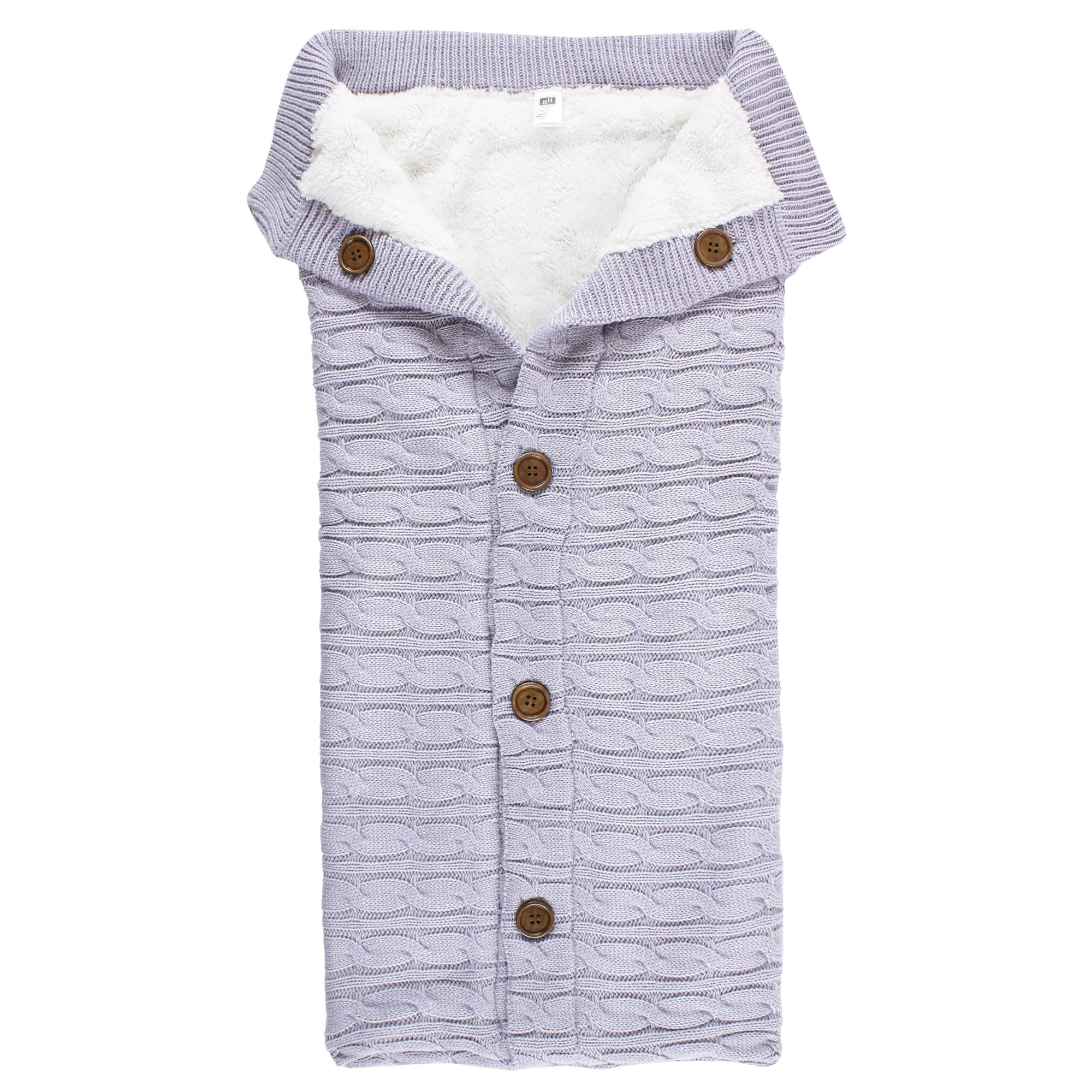 Girls Sherpa Knit Stroller Wrap, Soft Lavender