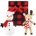 Unisex Toy and Plush Blanket Set, Crimson Reindeer & Frosty