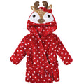 Unisex Animal Face Plush Bathrobe, Festive Caribou