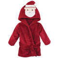 Unisex Animal Face Plush Bathrobe, Jolly Holiday Red