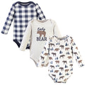 Boys Long Sleeve Bodysuits 3-Pack, Northwoods Buddies
