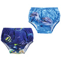 Unisex Reusable Waterproof Swim Diapers, Tropical Peach Fins