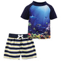 Boys Rashguard Swimsuit Set, Undersea Sanctuary
