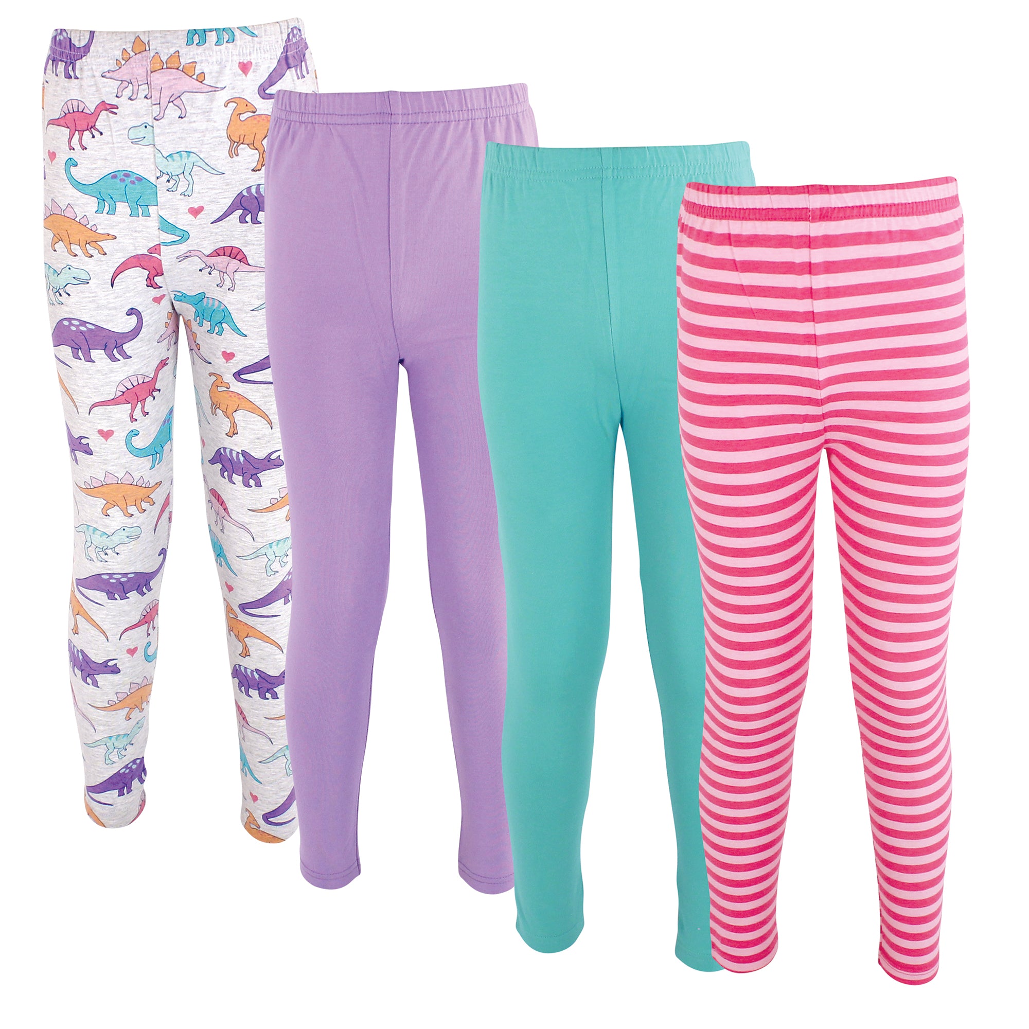 Girls Cotton Pants and Leggings Set, Lavender Lizards