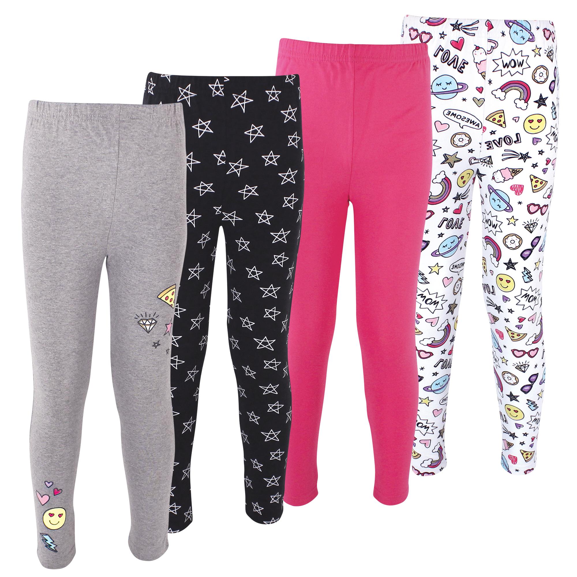 Girls Cotton Pants and Leggings Set, Playful Sketches