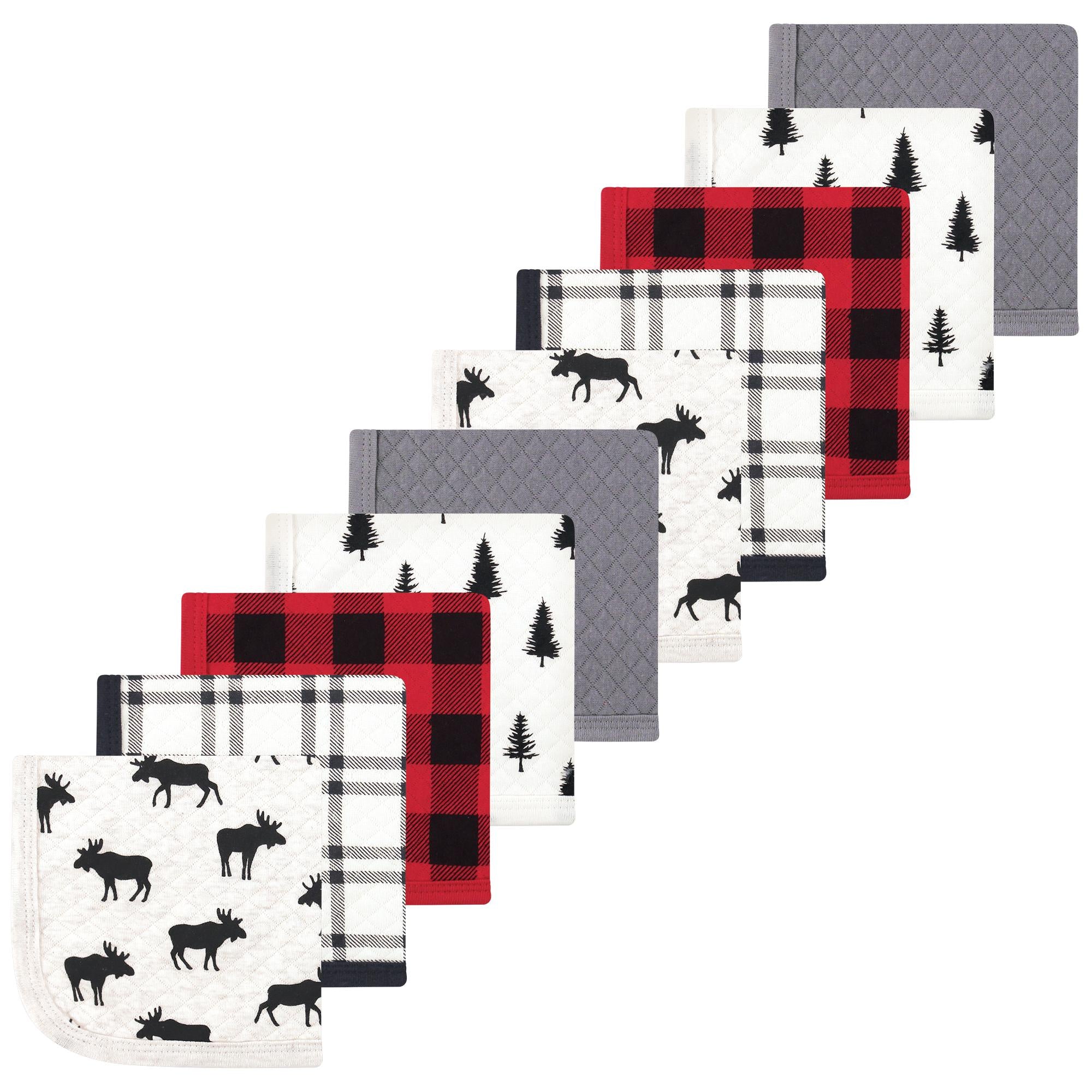 Boys Quilted Washcloth Bundle, Wilderness Moose
