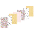 Girls Flannel Burp Cloth Bundle, Blush and Lemon Petals